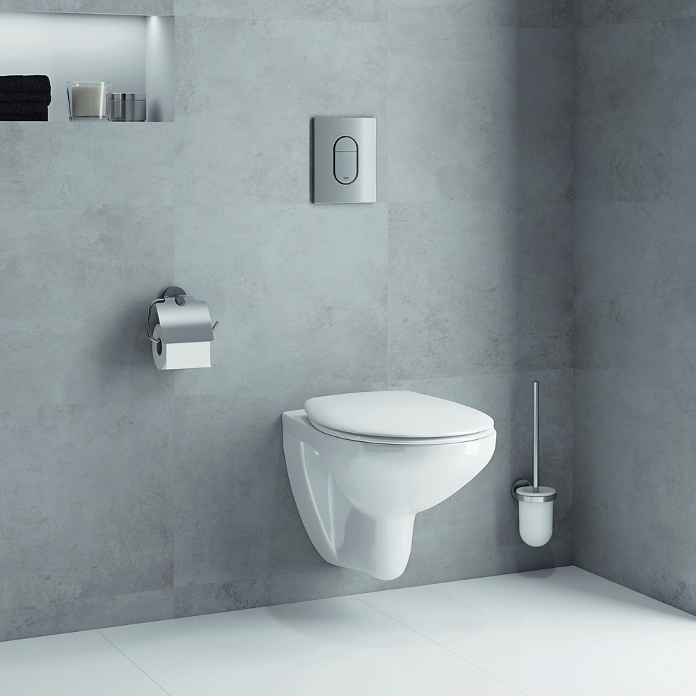 Grohe bau ceramic. Чаша унитаза подвесная Grohe Bau Ceramic 39491000 с горизонтальным выпуском.